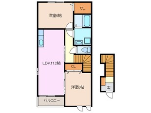 日永駅 徒歩20分 2階の物件間取画像